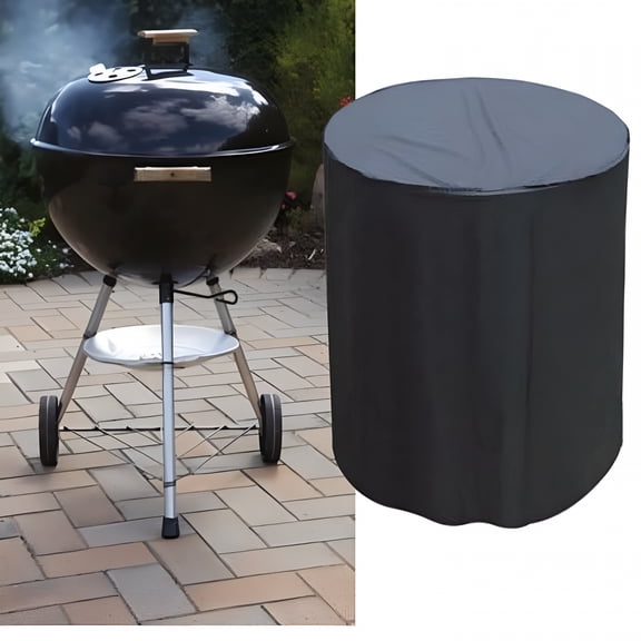 HIBIBUD 2026 New Gas Grill Cover Diameter 24-30 Inch,Heavy Duty Waterproof Grill Cover for Burner Outdoor Barbecue Grill,Black