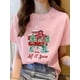 thumbnail image 1 of Camiseta con estampado navideño para mujer, ropa de tendencia bonita, Top con estampado de vacaciones, camiseta estampada para mujer, ropa para mujer, 1 of 5