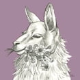thumbnail image 2 of Wilson, Kelsey 20x20 Black Ornate Wood Framed with Double Matting Museum Art Print Titled - Watercolor  Pencil Farm color VII-Llama, 2 of 4