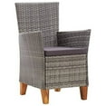 thumbnail image 4 of vidaXL 5 Piece Dining Set Poly Rattan and Solid Acacia Wood Gray, 46000, 4 of 9
