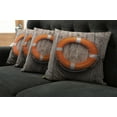 thumbnail image 2 of Ambesonne Rustic Throw Pillow Cover 4 Pack, Wooden Hardwood Grunge, 20", Tan Orange White, 2 of 6