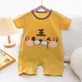 thumbnail image 2 of KPOPLK Baby Boys Romper Jumpsuits Pajama Short Sleeve Cute Print Clothes PJM Sleepwear Sets for 0-24M Size 9-12 Months,Yellow, 2 of 5