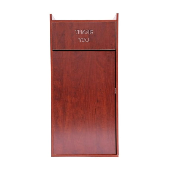 Commercial Trash Can Cabinet, Trash Receptacle for Indoor, Outdoor Home, Office, Restaurant, 30L/27.24Qt (Brown)