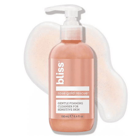 Bliss Rose Gold Rescue Cleanser, Gentle Foaming Face Wash, 6.4 oz