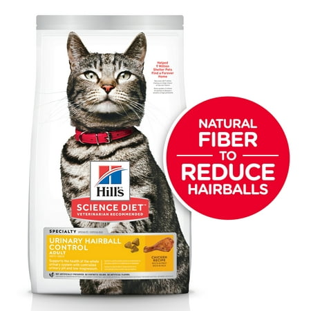 Hill's Science Diet (Spend $20,Get $5) Adult Urinary & Hairball Control Chicken Recipe Dry Cat Food, 15.5 lb bag-See description for rebate (Best Cat Food For Hairballs Review)