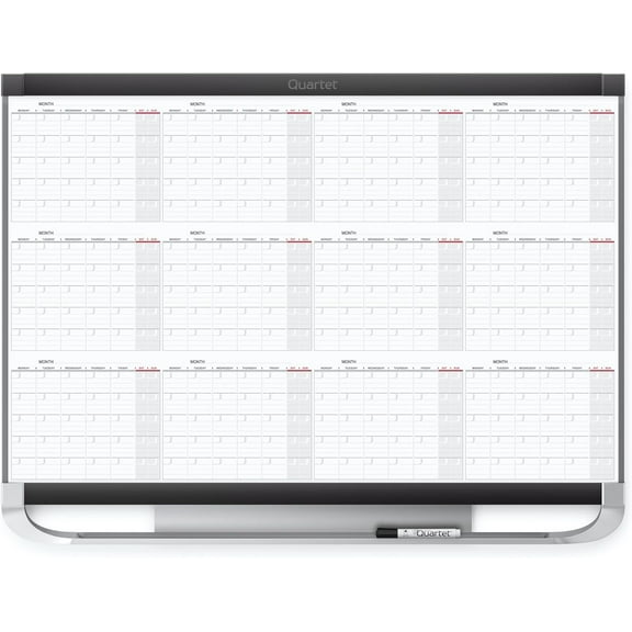Quartet Dry Erase Calendar Board, Planner, Magnetic Whiteboard, 3' x 2', Total Erase Surface, Prestige 2 (12MCP23P2)