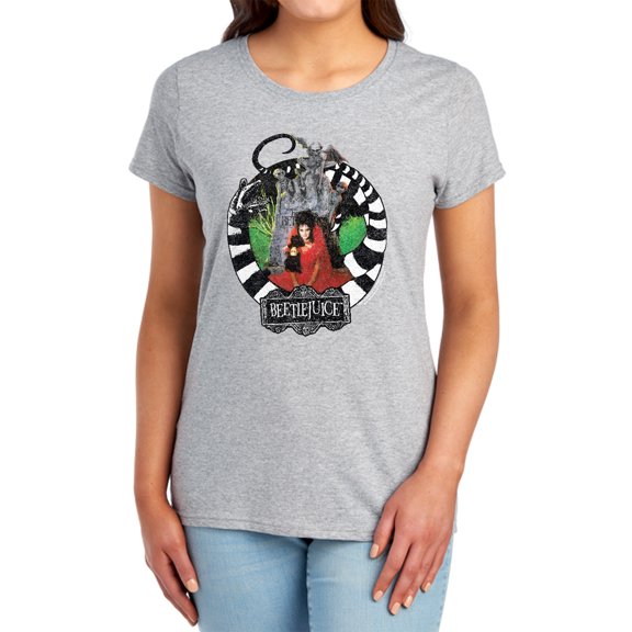 Beetlejuice Lydia with Worms Women's T Shirt,Athletic Heather, Small
