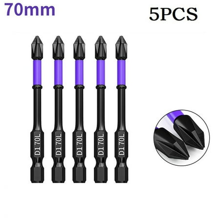 

5PC Non-slip PH2 Magnetic Batch Head Cross Screwdriver Hardness Drill Bit