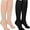 Black+Beige, variant on 2 Pairs Open Toe Medical Compression Stockings, 20-30 mmhg Knee High Graduated Compression Socks for Women Men(Beige+Black,M)