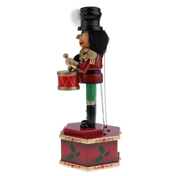 TISHITA Handpainted Wooden Nutcracker Soldier Drummer Music Box Christmas Ornaments