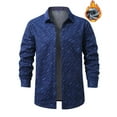 thumbnail image 3 of Plaid Shirts For Men Lapel Button Down Long Sleeve Cardigan Velvet Thermal Classic Casual Shirts With Flat Pocket (XXL, Blue), 3 of 4