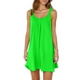 thumbnail image 1 of Robe d'Été Courte de Plage pour Femmes - Paréo Bikini, Ligne A Sans Manches, Robe t-Shirt Décontractée Mini, Polyester, Tailles P - TTG, 1 of 4