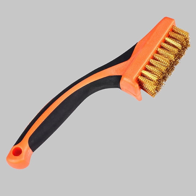 Oleegame 1PC Cleaning Brush Sanding Brush Copper Wire Brush Encrypted Stainless Steel Wire Brush Cleaning Brush Kitchen Long Handle Wire Brush Removal Small