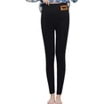 thumbnail image 1 of Gibobby Pantalones para mujer Leggings de mujer Pantalones de yoga cálidos de felpa de color sólido de cintura alta elásticos de longitud completa(Negro,G), 1 of 5