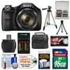 Sony Cyber-Shot DSC-H300 Digital Camera with 16GB Card + Batteries & Charger + Case + Tripod + Accessory Kit