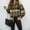 Khaki, variant on Otvok Womens Coat Plus Size Plaid Lapel Cardigan Long Sleeve Hoodless Jacket
