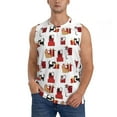 thumbnail image 2 of Lsque Cute Cat And Christmas Gift Print Men's Cotton Blend Sleeveless Muscle Shirts (S-3XL)- Moisture Wicking, Odor Protection, UPF 30+,Medium, 2 of 8