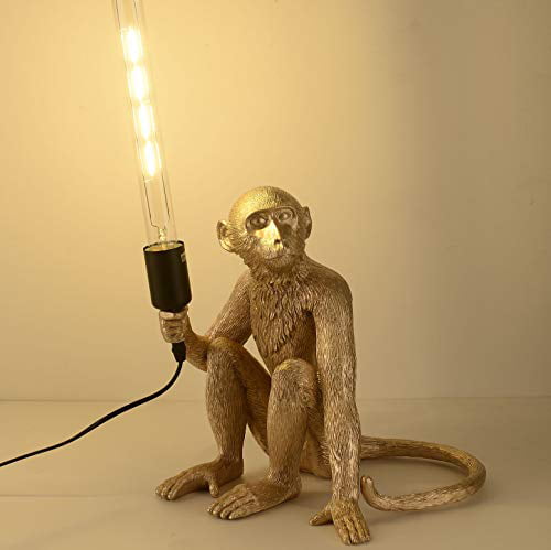CHABEI Modern Table Light, Monkey Desk Lamp, Resin Sitting Monkey 