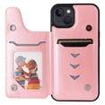 thumbnail image 4 of Allytech iPhone 13 mini Wallet Case with Card Holder, PU Leather Butterfly Embossed Kickstand Magnetic Closure Shockproof Protection Case Cover for Apple iPhone 13 mini 5.4",Rosegold, 4 of 9