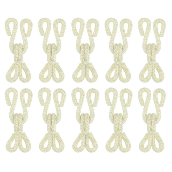 Uxcell Sewing Hooks and Eye, 14 Pack Polyester Covered Hooks and Eyes Closure for Clothing (Beige, 27mm Length)