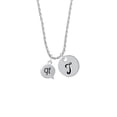 thumbnail image 2 of Delight Jewelry Silvertone Text Chat - qt - Cutie - Silvertone Script Initial Disc - T - Charm Necklace, 20"+3", 2 of 4