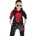 thumbnail image 1 of Ropa Deportiva Niños Brillar Spiderman Sudadera con Capucha Pantalones Negro 4-5 Años, 1 of 1