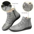 thumbnail image 3 of Ecetana Womens Flats Boots Side Zipper Leather Ankle Booties, 3 of 6