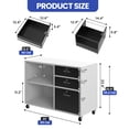 thumbnail image 4 of ModFusion 3 Lockable Drawer Cabinet with Adjustable Hanging File Bar, Rolling Wheel, Lateral Filing, White and Black, 4 of 10