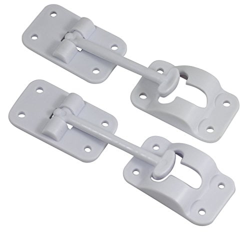 JR Products 10424 Plastic T-Style Door Holder Colonial White 3-1/2 