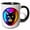 Black/White, variant on 3drose, Stunning Black Cat Face Inside the Shining Round Circle Trendy Gift, 11oz Mug