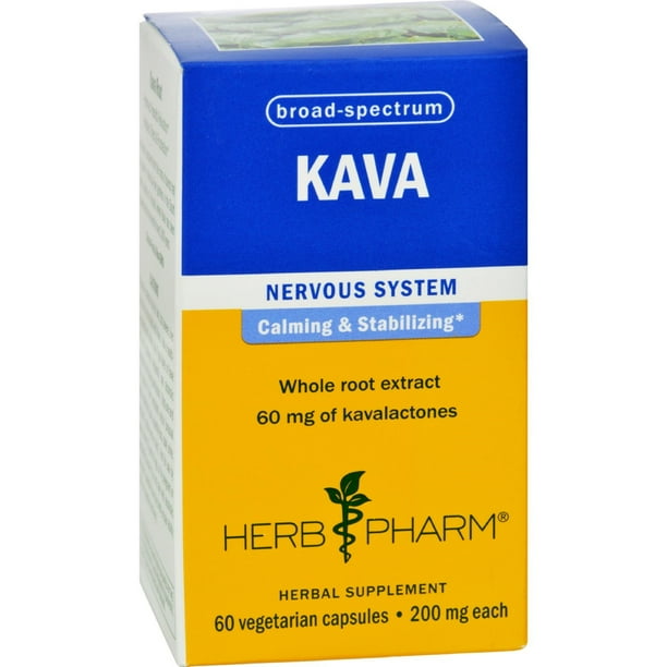 Herb Pharm Kava Whole Root Extract 200 mg 60 Vegetarian Capsules