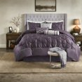 thumbnail image 2 of Elegant Plum 7Piece Bedding Set Polyester Comforter with Tufted Design for King Beds, 2 of 10