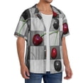 thumbnail image 4 of KLL Cherries laid Print Men's Shirt Short Sleeve Button Down Summer Cuba Beach Shirts- 4X-Large, 4 of 7