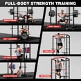 thumbnail image 2 of JELENS Squat Rack for Home Gym,2000lbs Power Rack Squat Machine with LAT Pulldown and More Training Attachments,Weight Rack with Adjustable Pulley System for Full Body Workout,Black, 2 of 9