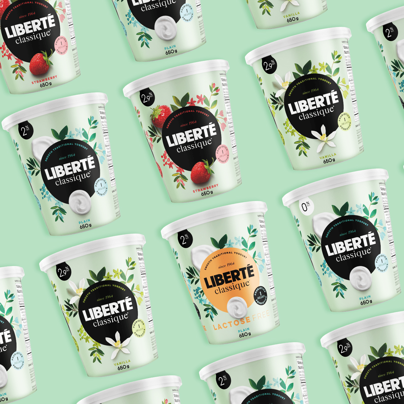 Yogourt à boire Liberté Classique 1,5 %, framboise-grenade, boisson au yogourt, 1 L