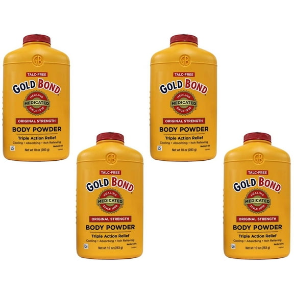 Gold Bond Medicated Powder Triple Action Relief 10 Ounce (Talc-Free) (Pack of 4)