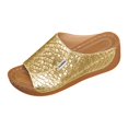 thumbnail image 4 of Mepaouo Leather Wedge Sandals for Women Arch Support Platform Walking Slides Open Toe Summer Slippers, 4 of 5