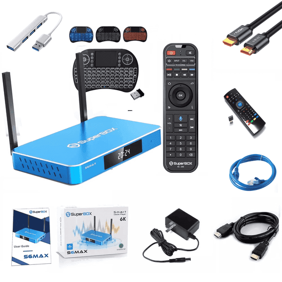 Superbox S6 Max Latest Version 2025 | 4GB 32GB Smart Box | 6K Android TV Box with Voice Remote | Easy Setup & Support