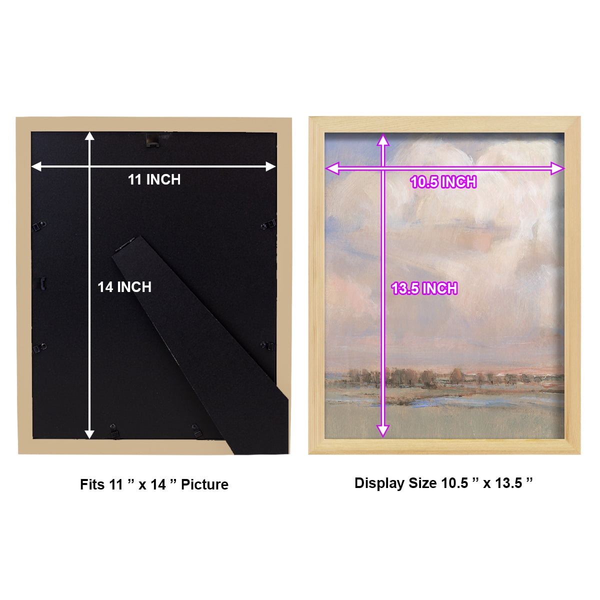 Billowing Clouds II - Framed Print w/glass - Natural Wood
