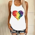 thumbnail image 2 of JINMGG Womens Tops under $5 Women's Casual Fashion Loose Round Neck Colorful Love Print Undershirt Tops White XXL, 2 of 4