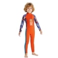thumbnail image 3 of Boys Swimsuit Long Sleeve Sun Rash Guard One-piece Wetsuit Beach Outdoor Surfing Snorkeling Kids Swimwear Orange 6-7 Y, 3 of 4
