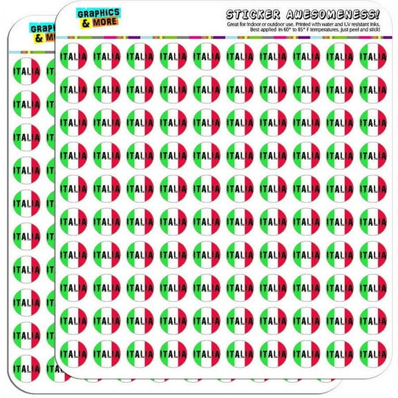 Italia Italy Italian Flag 200 1/2" (0.5") Planner Calendar Scrapbooking Crafting Stickers