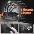 thumbnail image 5 of SOLPOWBEN Solar Power Bank 20000mAh Portable Charger for Cell Phones, 15W Fast Charging, Built-in 4 Cables, with Dual LED Flashlight for Camping, Hiking and Emergency, 5 of 10