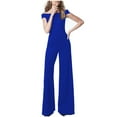thumbnail image 1 of aidice Dressy Jumpsuits for Women Office Off-Shoulder Slim Fitting Comfy Solid Color Work Flare Leggings Rompers, 1 of 6