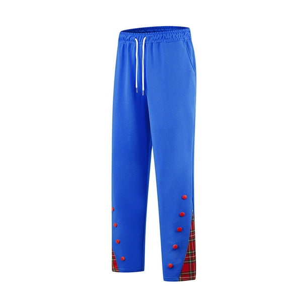 Puntoco Pantalones casuales de moda para hombre con botones de color sólido, cintura elástica, pierna recta, largo completo