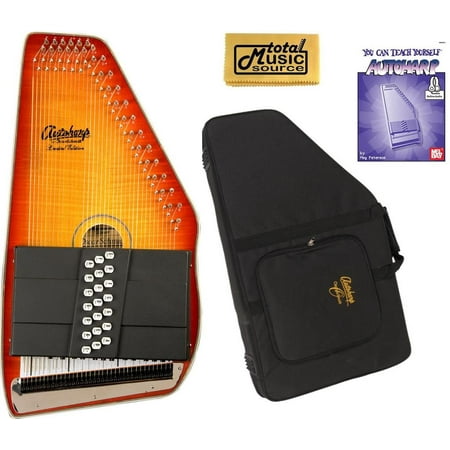 Oscar Schmidt 21 Chord A/E Autoharp, Flame Maple Top, Honey Sunburst OS11021FHSE W/Soft Case, OS11021FHSE AC448PACK