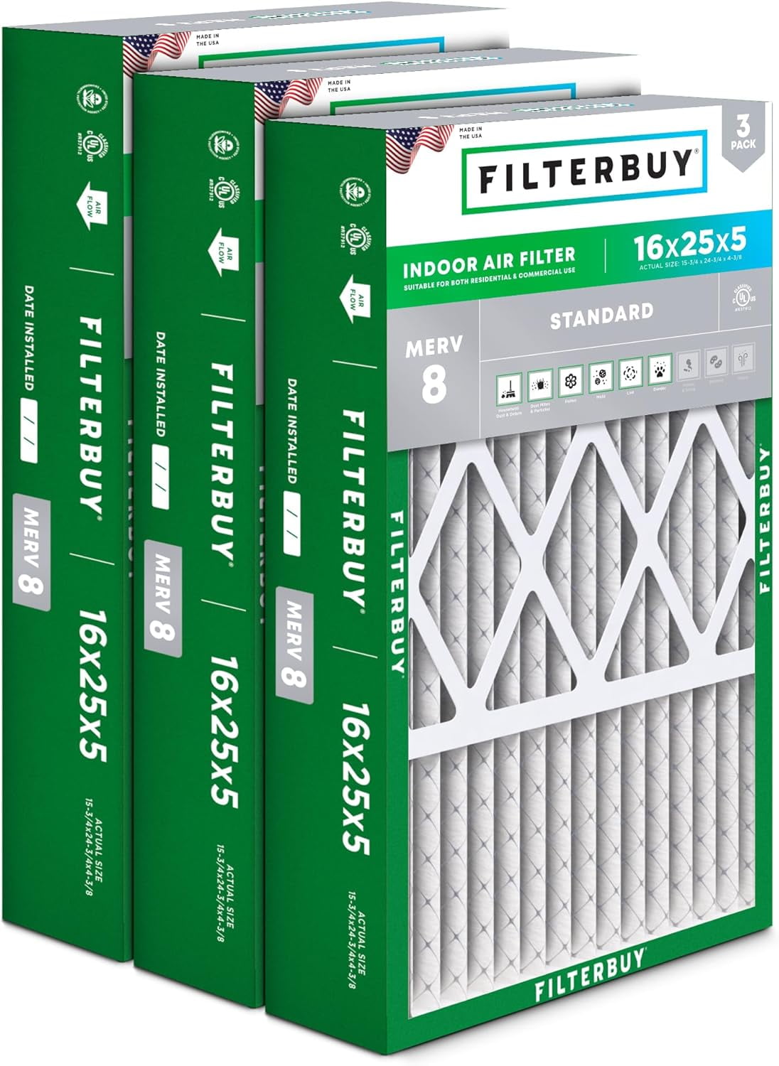 Filtros De Aire Plisados MERV 10 De 24 X 24 X 1 Para Aire