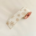 thumbnail image 4 of Merry Christmas Velvet Wired Edge Ribbon 2.5 Inch White Gold Glitter Xmas Tree Velvet Wired Ribbon for Bow Wreath Craft Gift Wrap Holiday Home Decor, 4 of 4