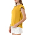 thumbnail image 4 of INSPIRE CHIC Blouse de Travail à Manches Courtes Col en V Uni pour Femmes, 4 of 6