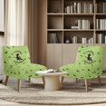 thumbnail image 4 of HELLHERO Elastic Dustproof Accent Chair Washable Slipcover for Armless Accent Chairs, Armless Accent Chair Protector Witch Bat Pattern, 4 of 8